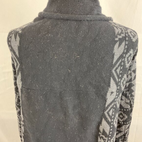 Patagonia Pine Mountain Wrap Sweater Women's M Black Gray Aztec Print Open Front - Picture 10 of 12